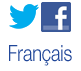 Twitter and Facebook links, and a button to switch to our French site